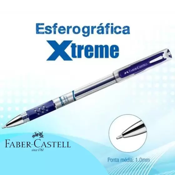 CANETA ESFEROGRAFICA XTREME - FABER CASTELL - AZUL 1.0
