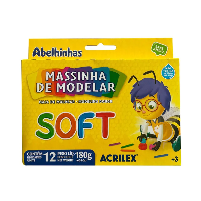 MASSINHA DE MODELAR SOFT 12 UNIDADES - ACRILEX