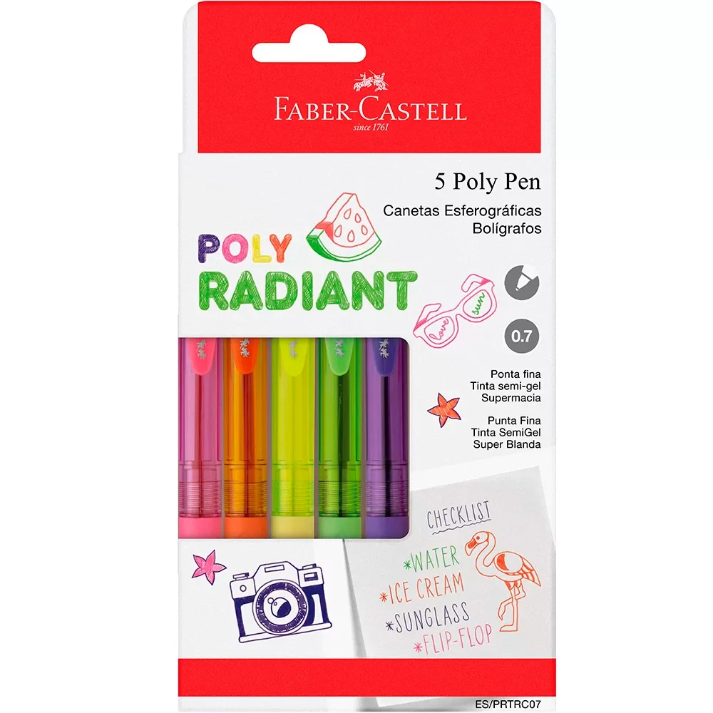 CANETAS ESFEROGRÁFICAS POLY RADIANT 0.7MM - FABER-CASTELL