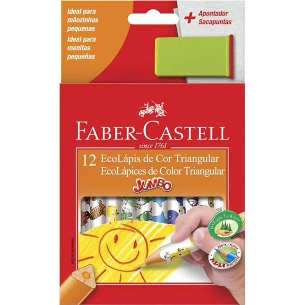 ECOLÁPIS DE COR TRIANGULAR COM APONTADOR - FABER-CASTELL