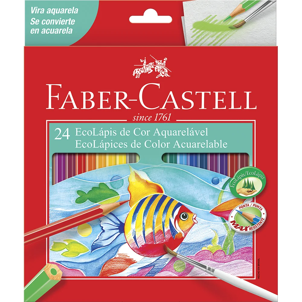 ECOLÁPIS DE COR AQUARELÁVEL COM PINCEL - FABER-CASTELL