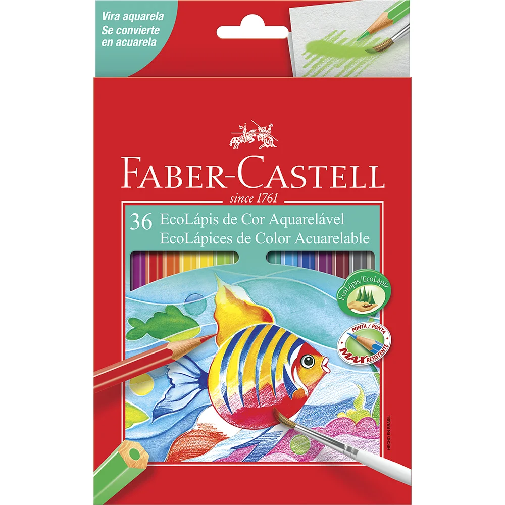 ECOLÁPIS DE COR AQUARELÁVEL COM PINCEL - FABER-CASTELL