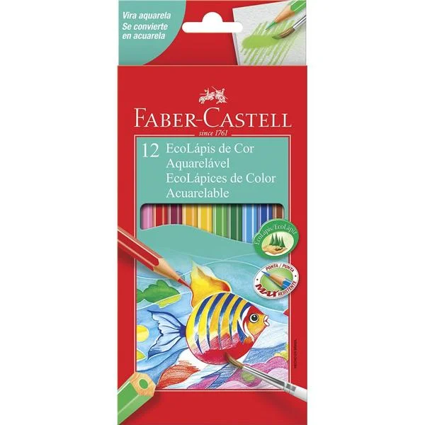 ECOLÁPIS DE COR AQUARELÁVEL COM PINCEL - FABER-CASTELL