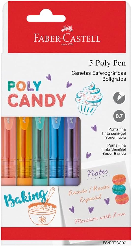 CANETAS ESFEROGRÁFICAS POLY CANDY 0.7MM - FABER-CASTELL