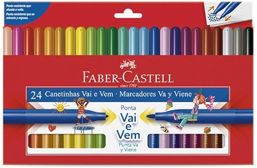 CANETINHAS HIDROGRÁFICAS PONTA VAI E VEM - FABER-CASTELL