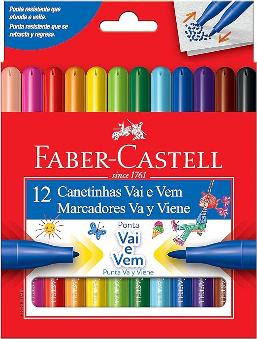 CANETINHAS HIDROGRÁFICAS PONTA VAI E VEM - FABER-CASTELL