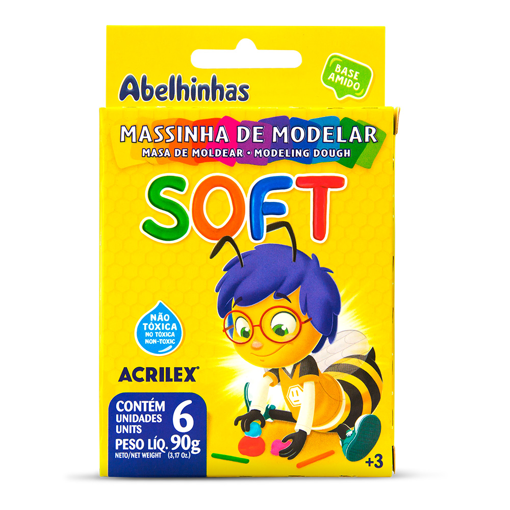 MASSINHA DE MODELAR SOFT 6 UNIDADES - ACRILEX