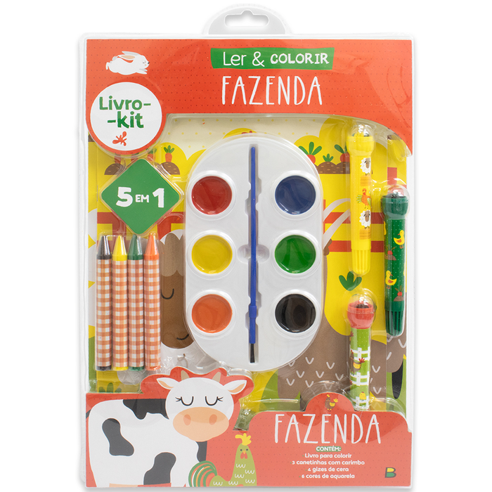 LIVRO-KIT LER E COLORIR - FAZENDA